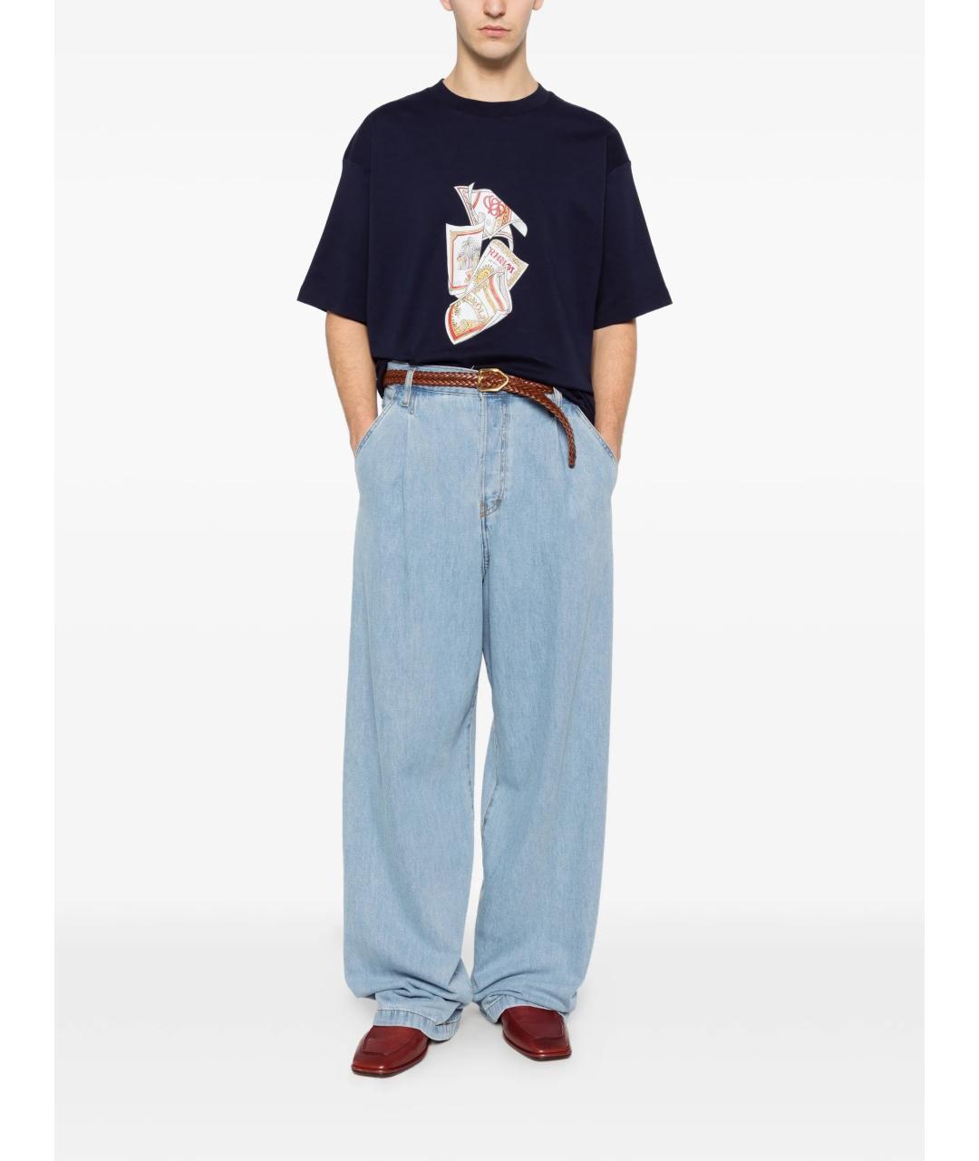 Drole de Monsieur Синяя хлопковая футболка, фото 2