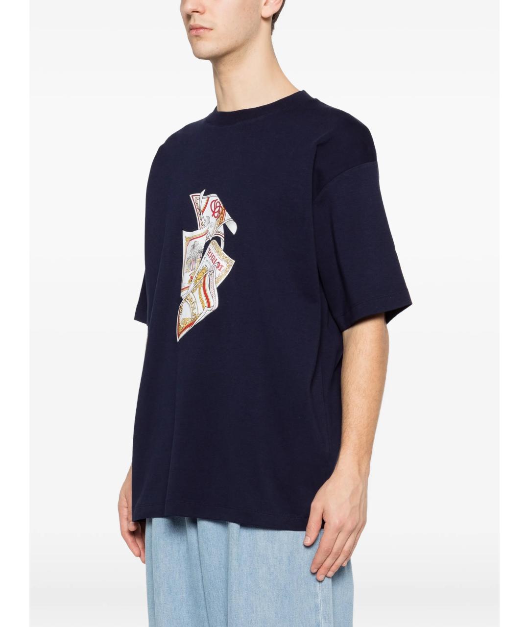 Drole de Monsieur Синяя хлопковая футболка, фото 3