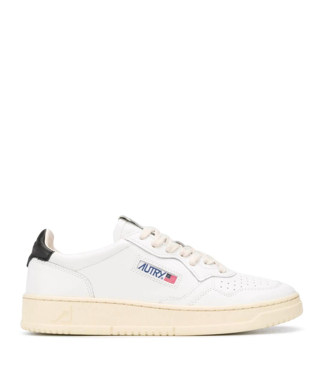 AUTRY Белые кожаные низкие кроссовки / кеды, фото 1