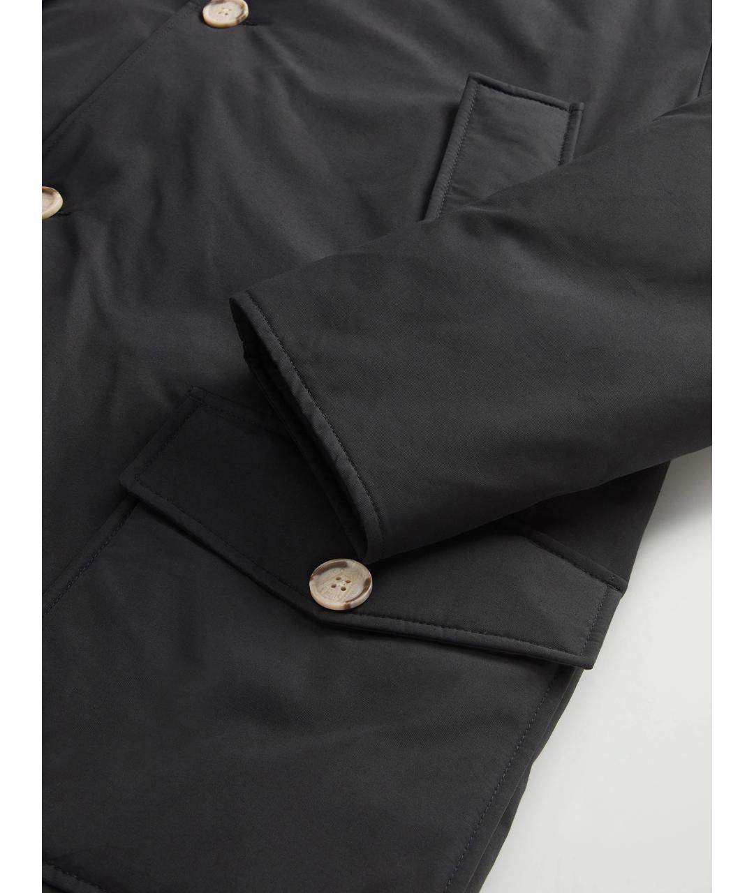 WOOLRICH Черное хлопковое пальто, фото 6