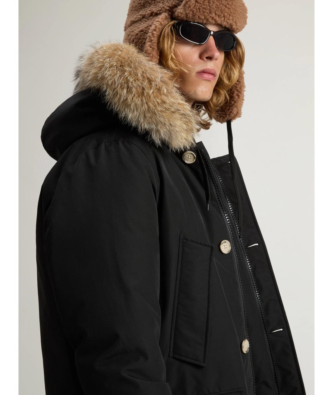 WOOLRICH Черное хлопковое пальто, фото 5