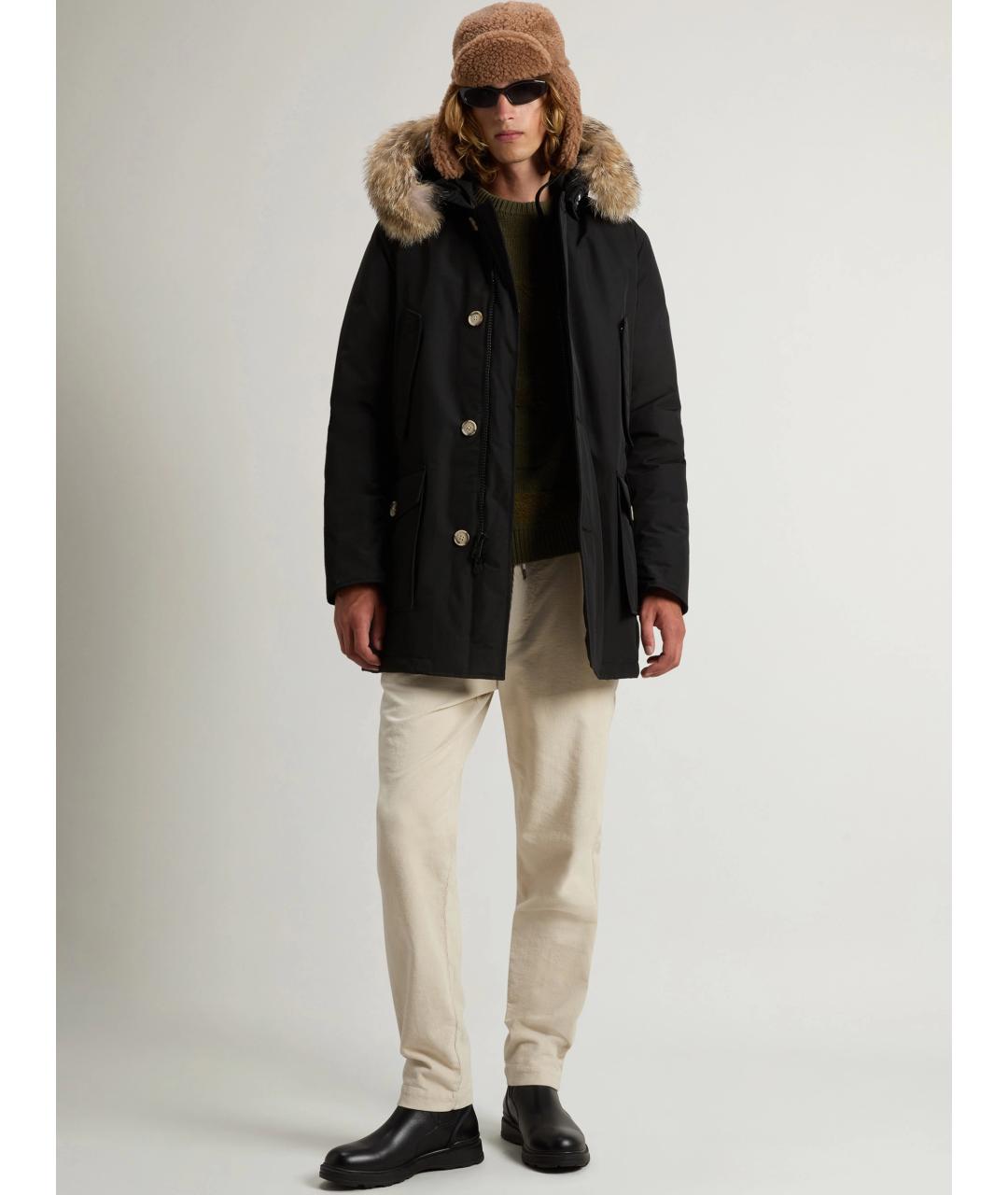 WOOLRICH Черное хлопковое пальто, фото 2