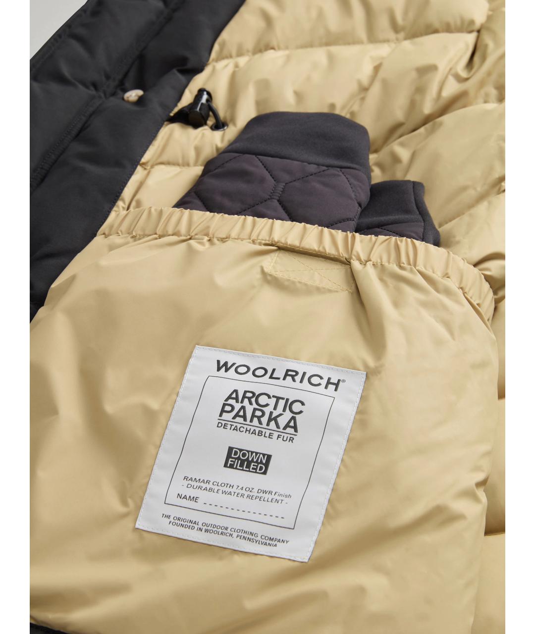 WOOLRICH Черное хлопковое пальто, фото 8