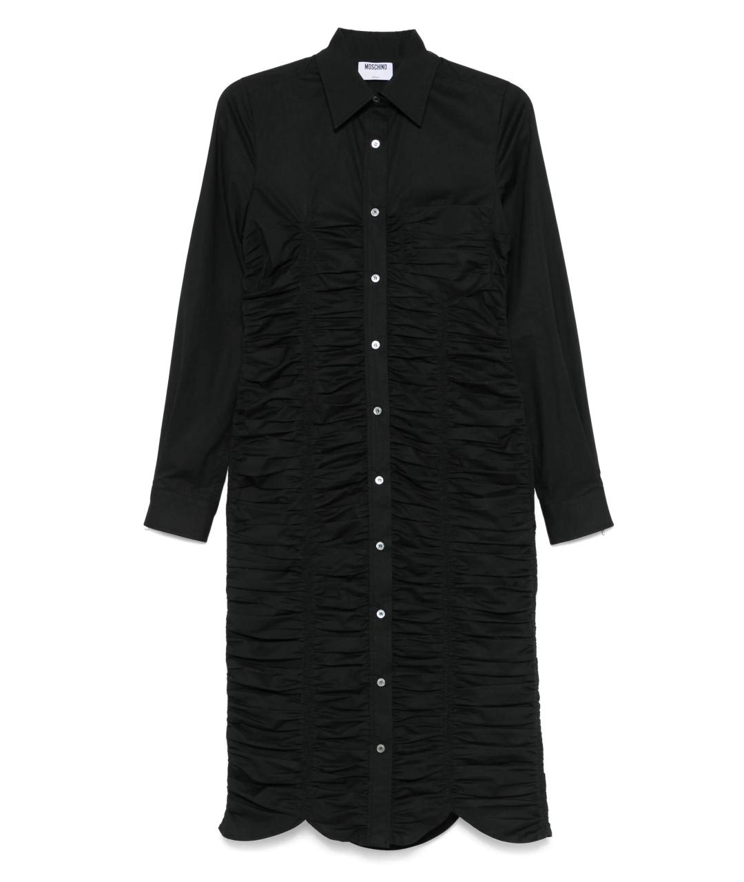 MOSCHINO Черное хлопковое повседневное платье, фото 1