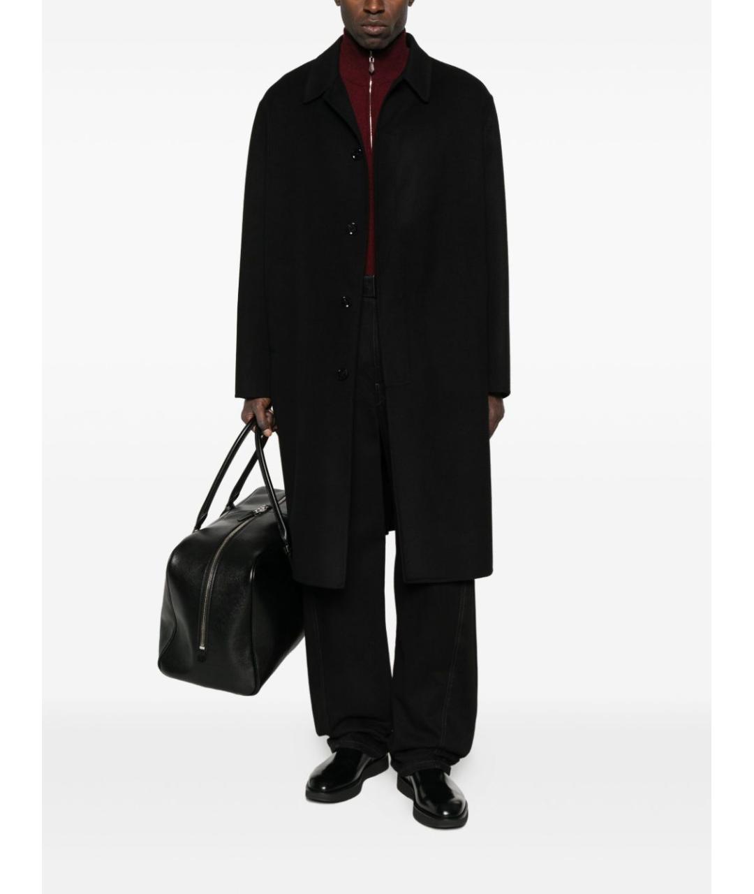 LARDINI Черное шерстяное пальто, фото 2