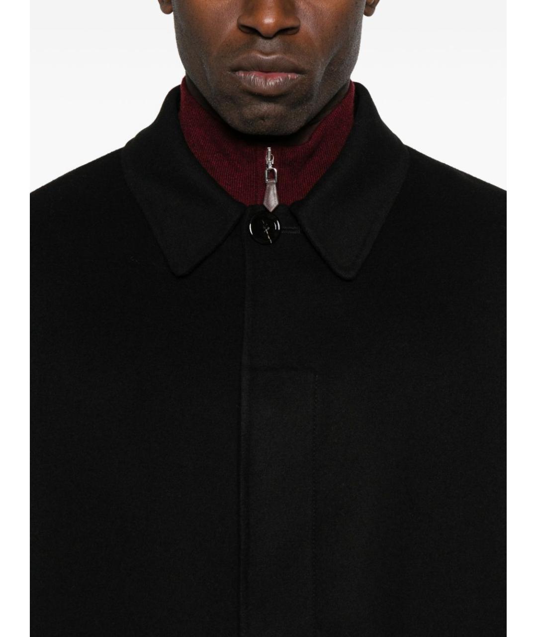 LARDINI Черное шерстяное пальто, фото 5