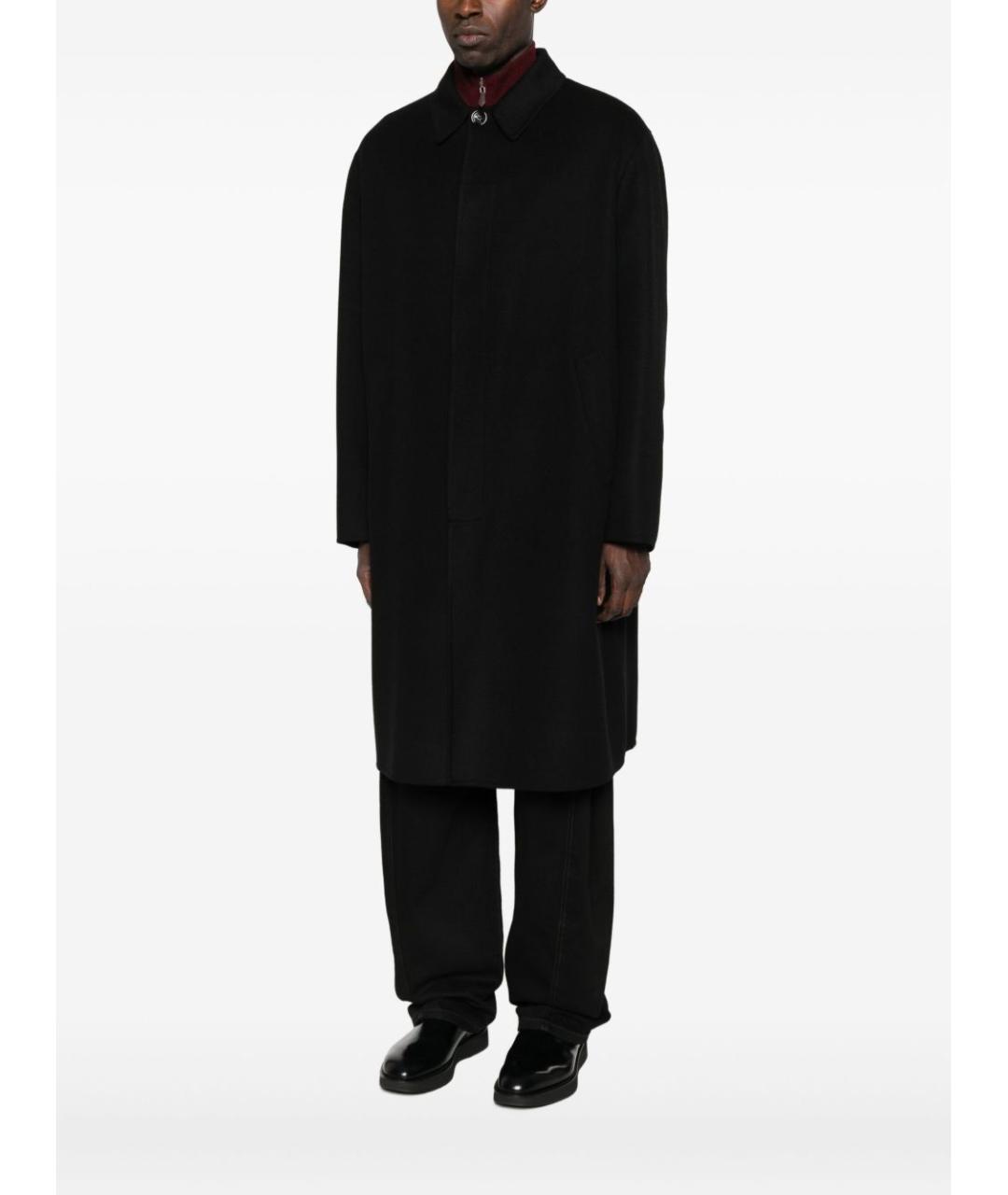 LARDINI Черное шерстяное пальто, фото 3