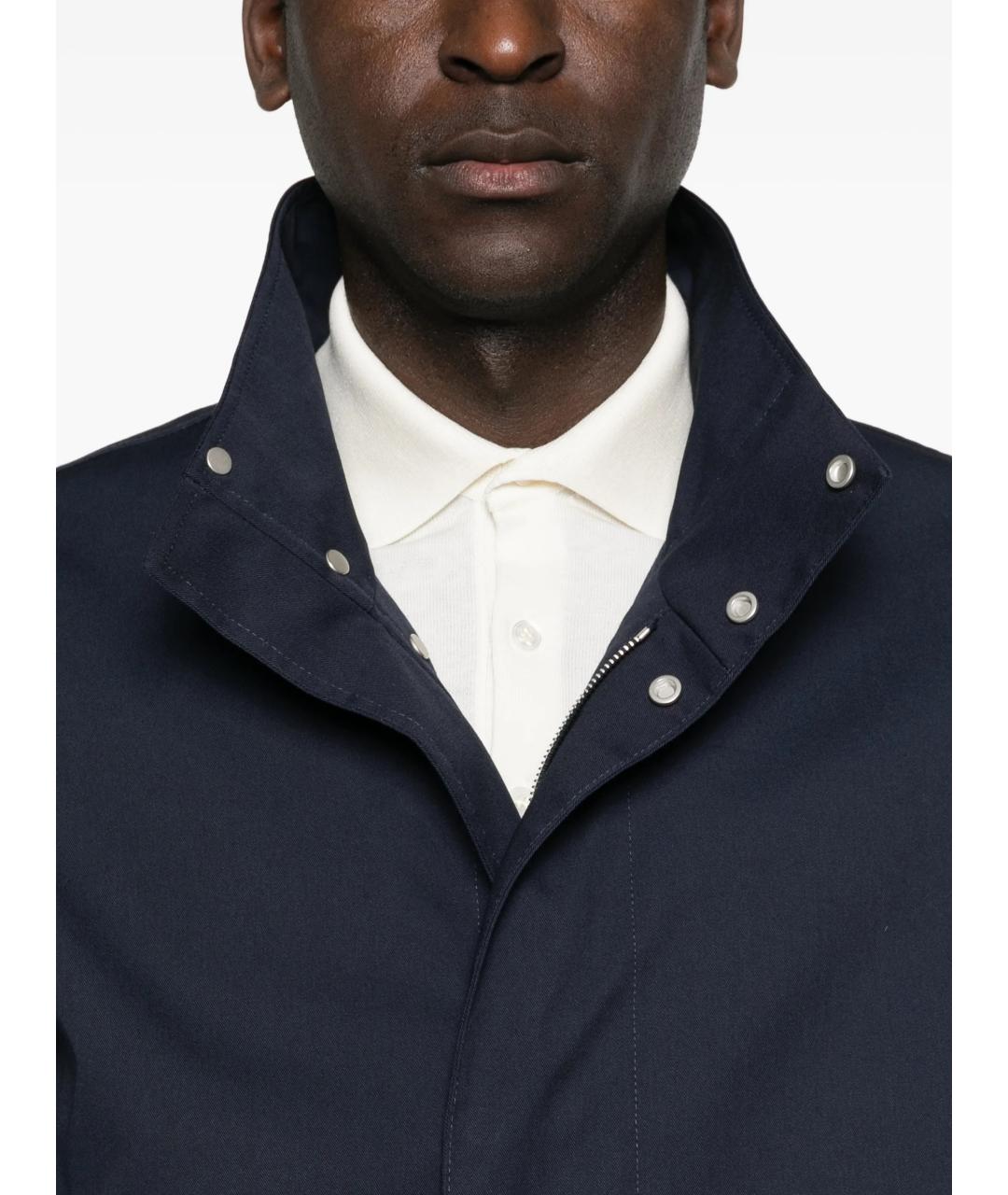 LARDINI Темно-синяя хлопковая куртка, фото 5