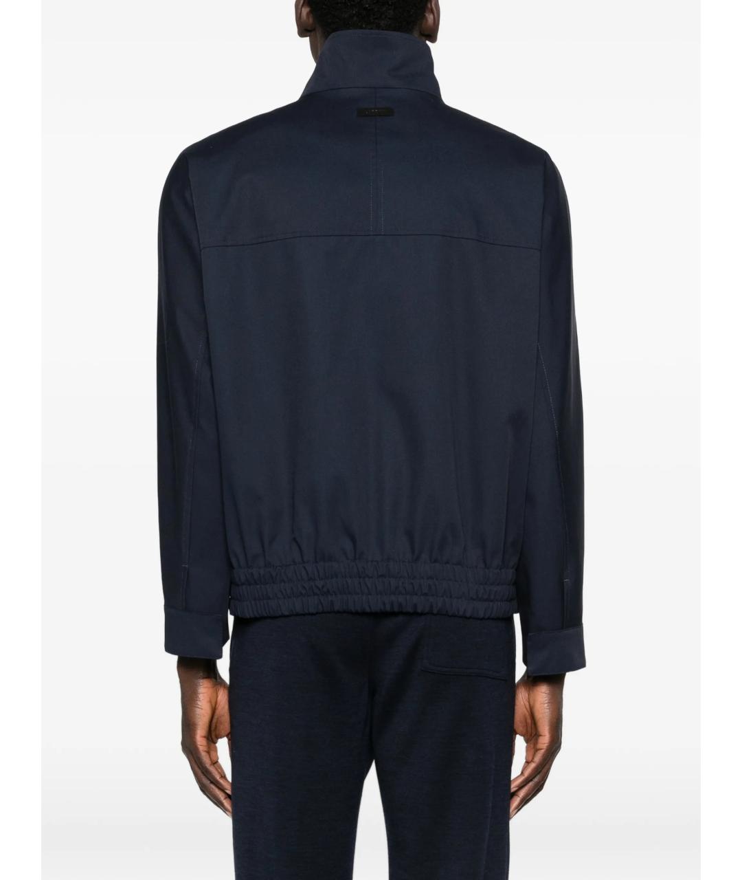 LARDINI Темно-синяя хлопковая куртка, фото 4