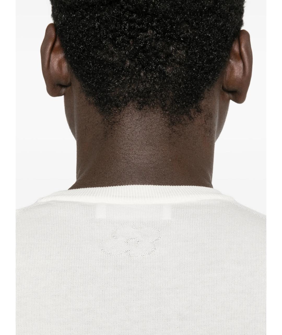 LARDINI Белая хлопковая футболка, фото 5