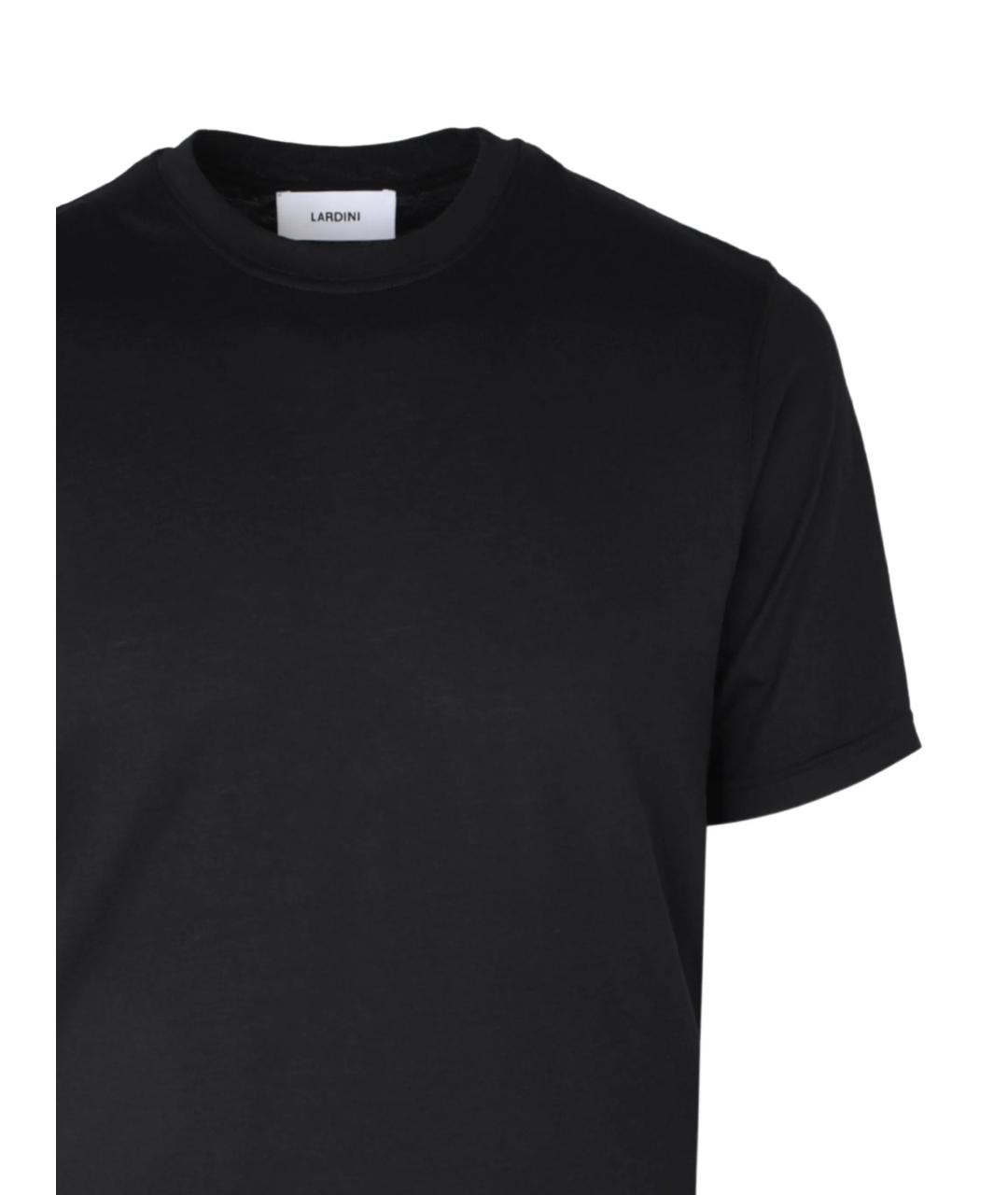 LARDINI Черная хлопковая футболка, фото 3