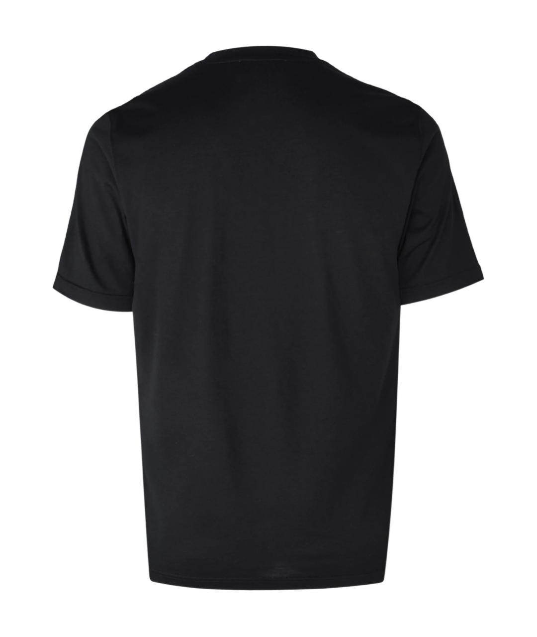 LARDINI Черная хлопковая футболка, фото 2