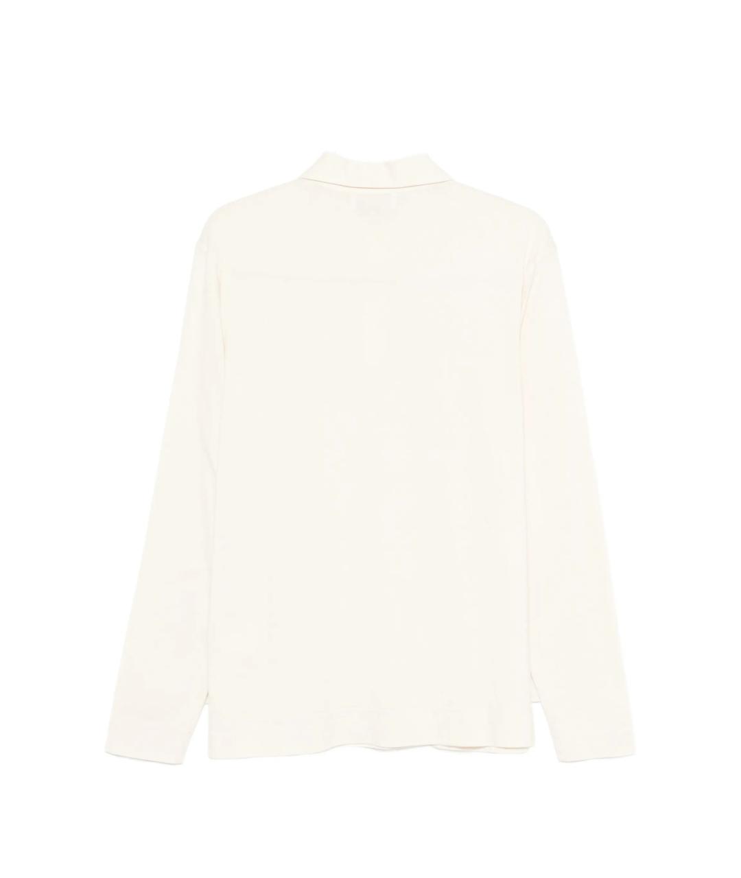 LARDINI Бежевое хлопковое поло с длинным рукавом, фото 2