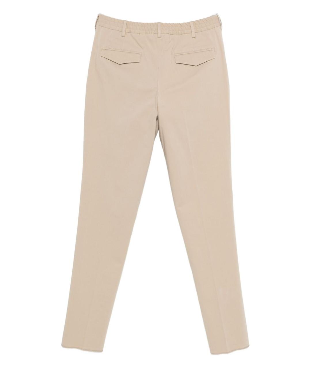 LARDINI Бежевые хлопковые повседневные брюки, фото 2