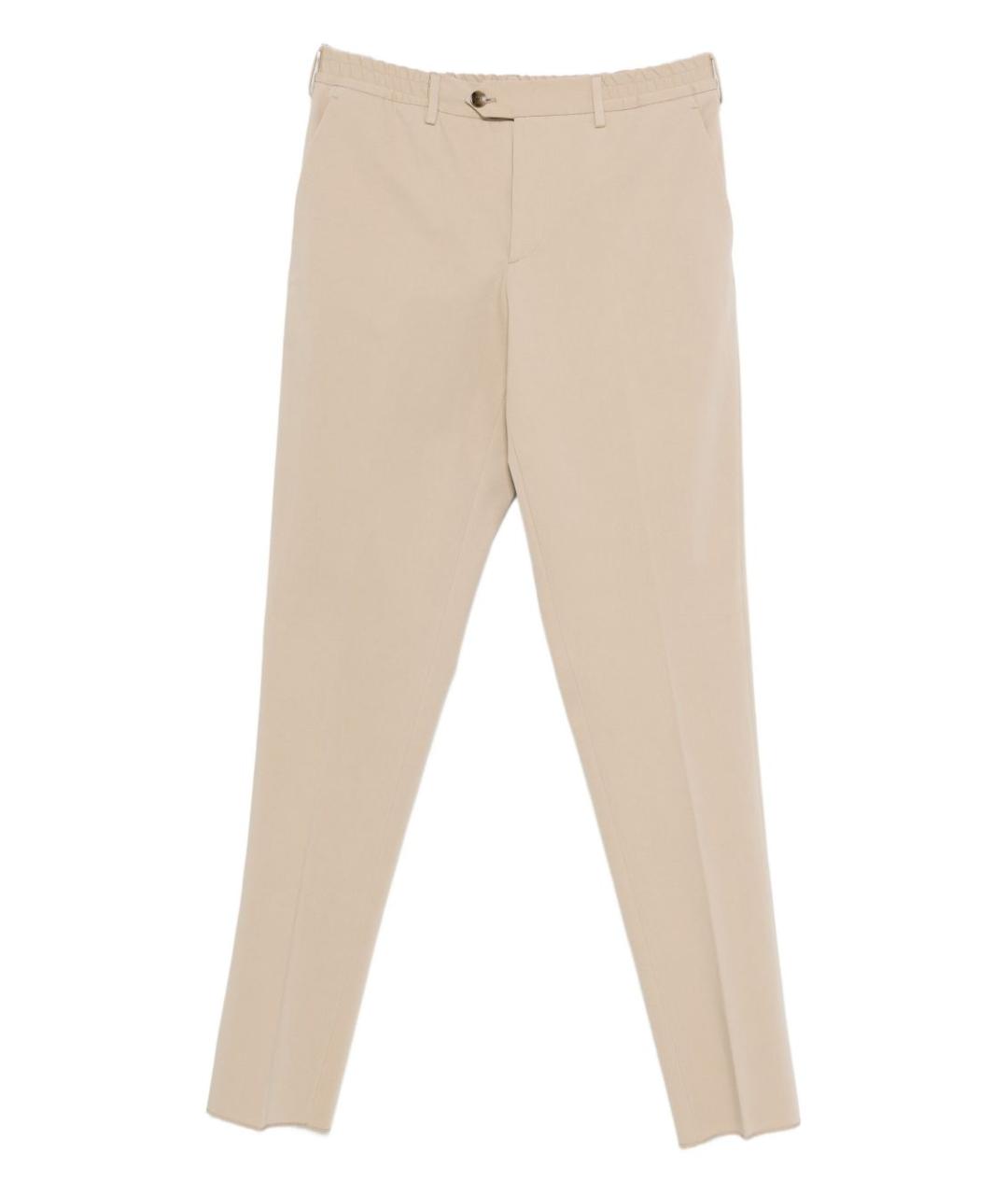 LARDINI Бежевые хлопковые повседневные брюки, фото 1
