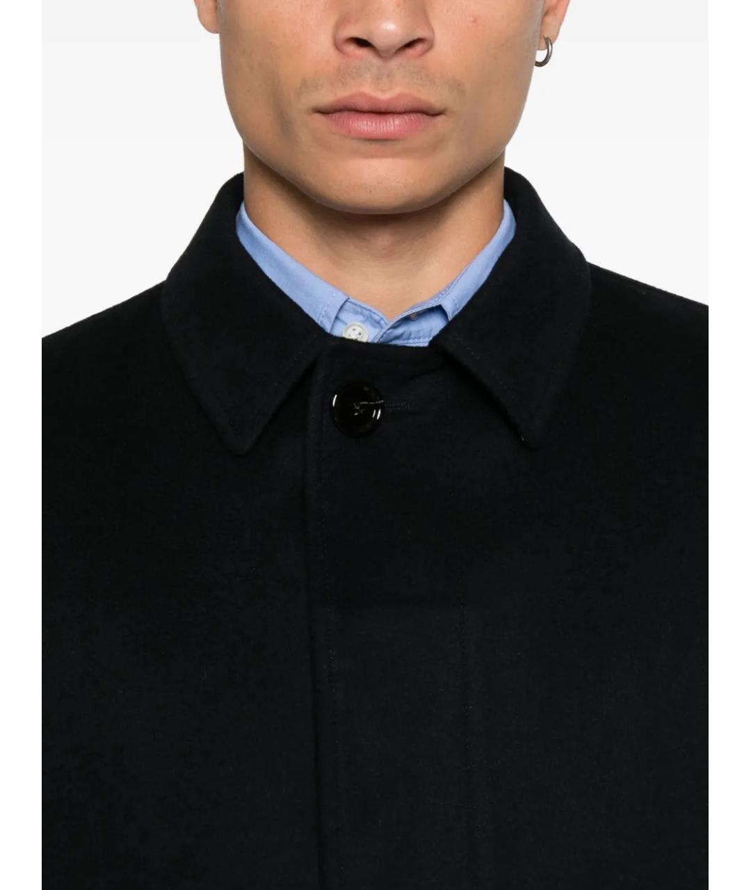 LARDINI Темно-синее шерстяное пальто, фото 5