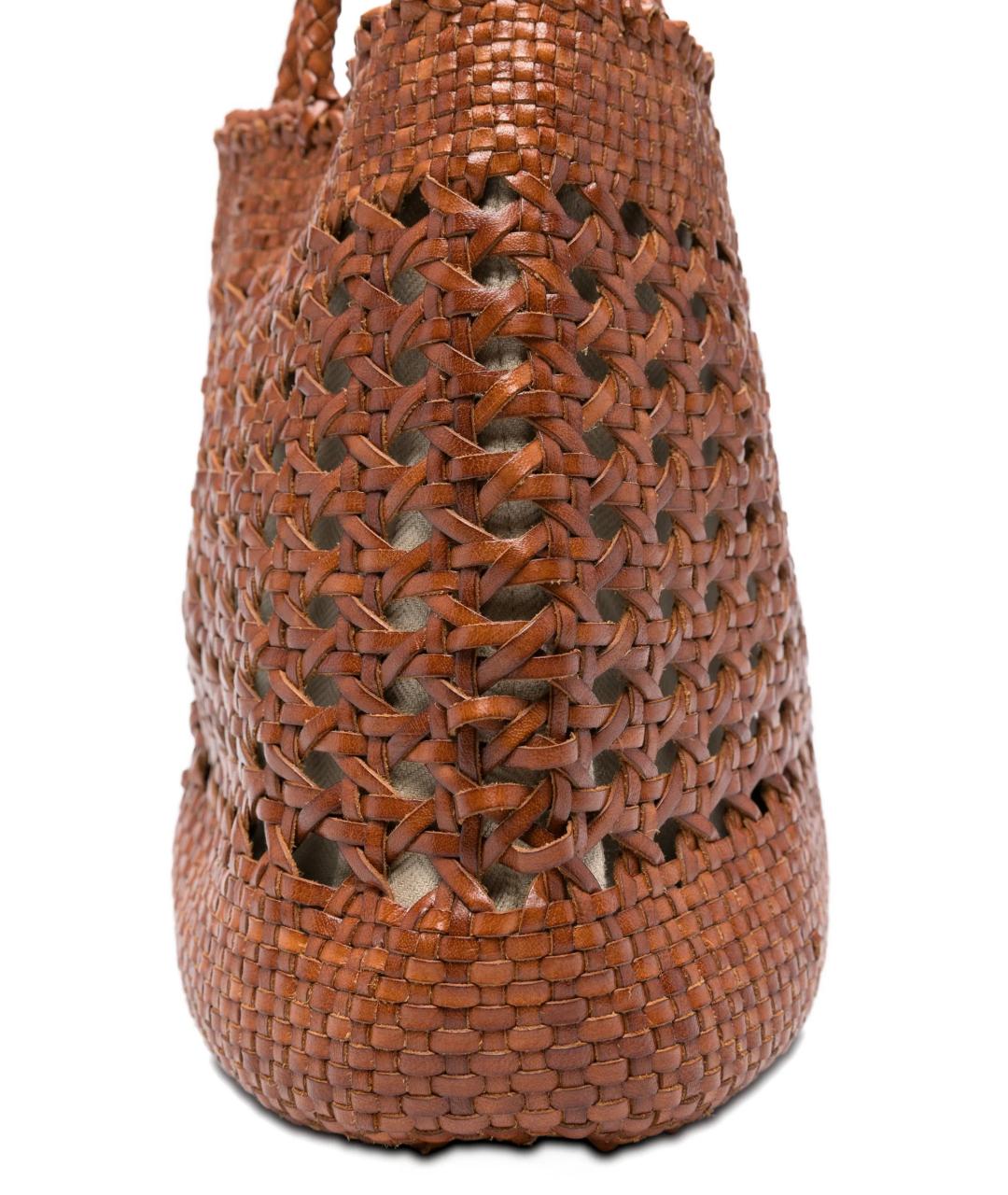 Dragon Diffusion Коричневая кожаная сумка тоут, фото 4