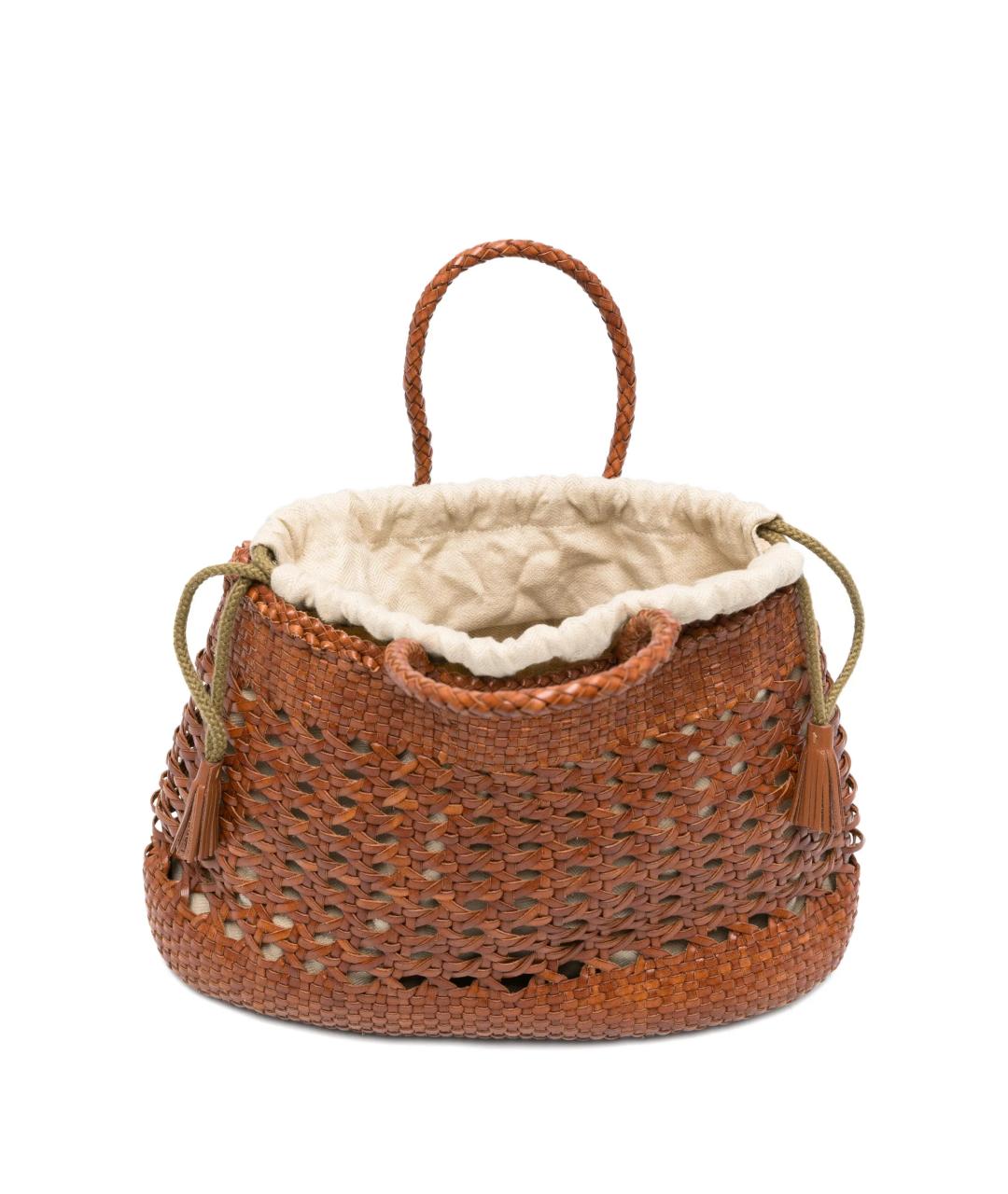 Dragon Diffusion Коричневая кожаная сумка тоут, фото 5