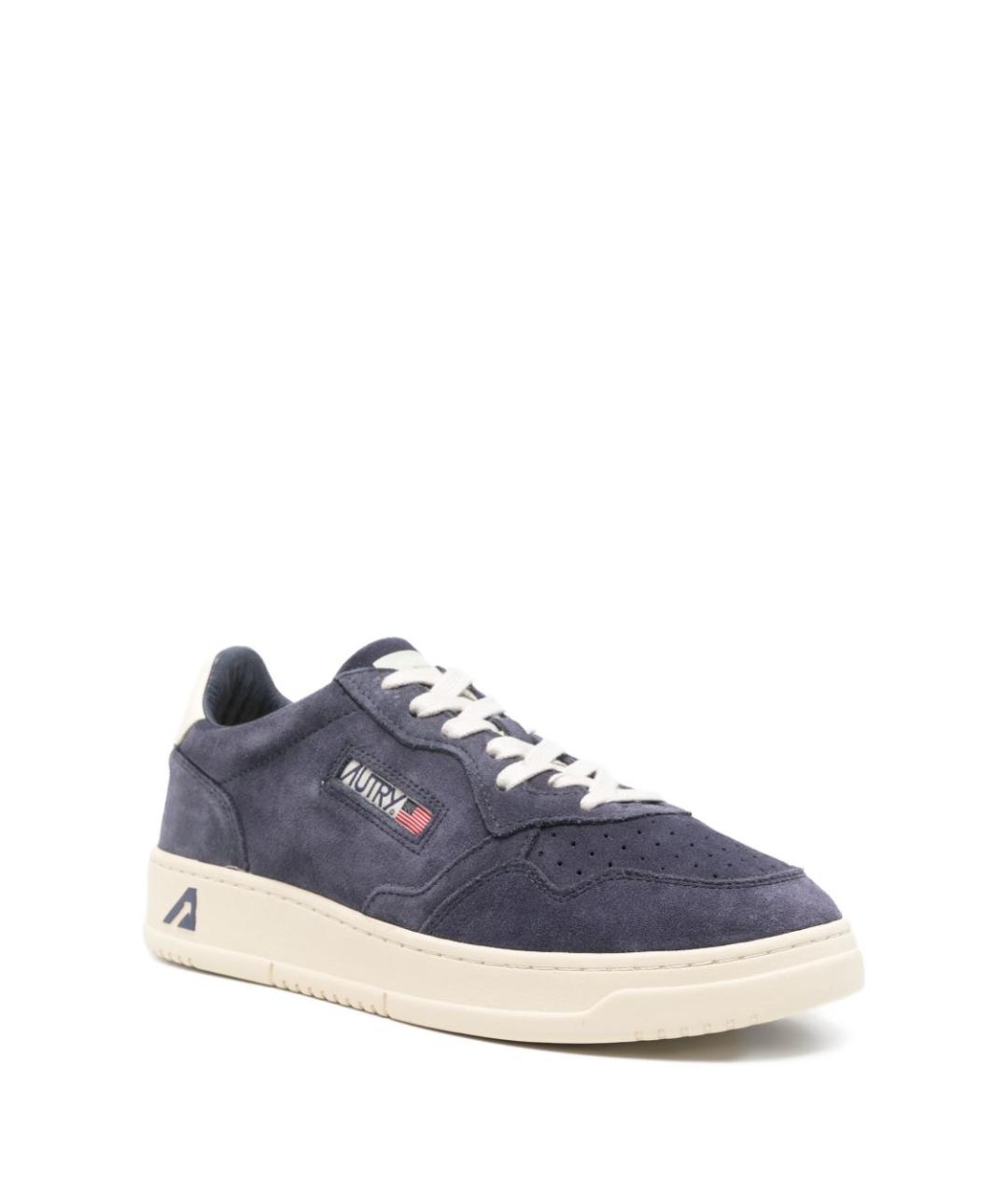 AUTRY Синие кожаные низкие кроссовки / кеды, фото 2
