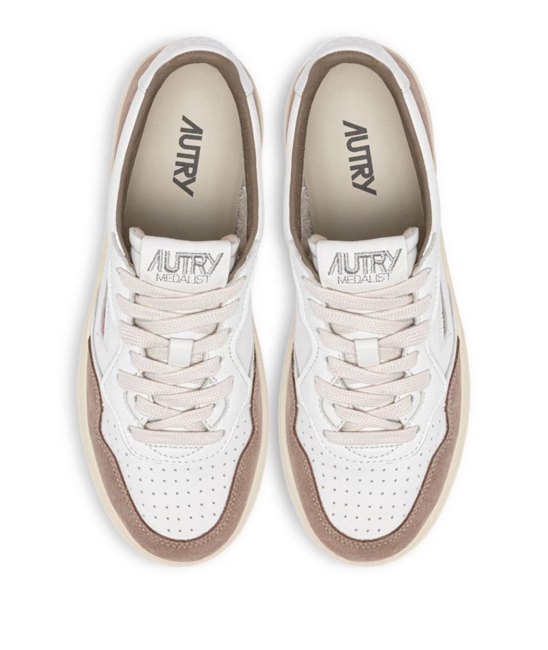 AUTRY Белые кожаные низкие кроссовки / кеды, фото 4