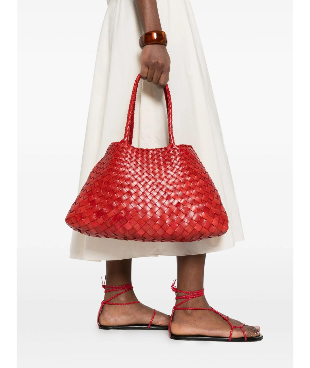 Dragon Diffusion Красная пелетеная сумка тоут, фото 2