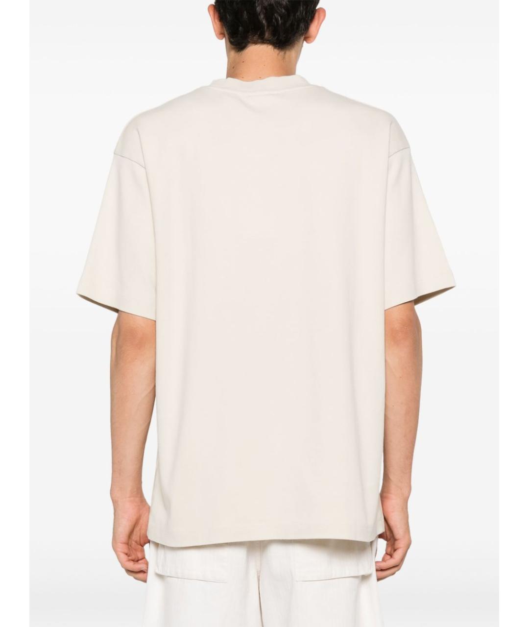 Drole de Monsieur Бежевая хлопковая футболка, фото 4