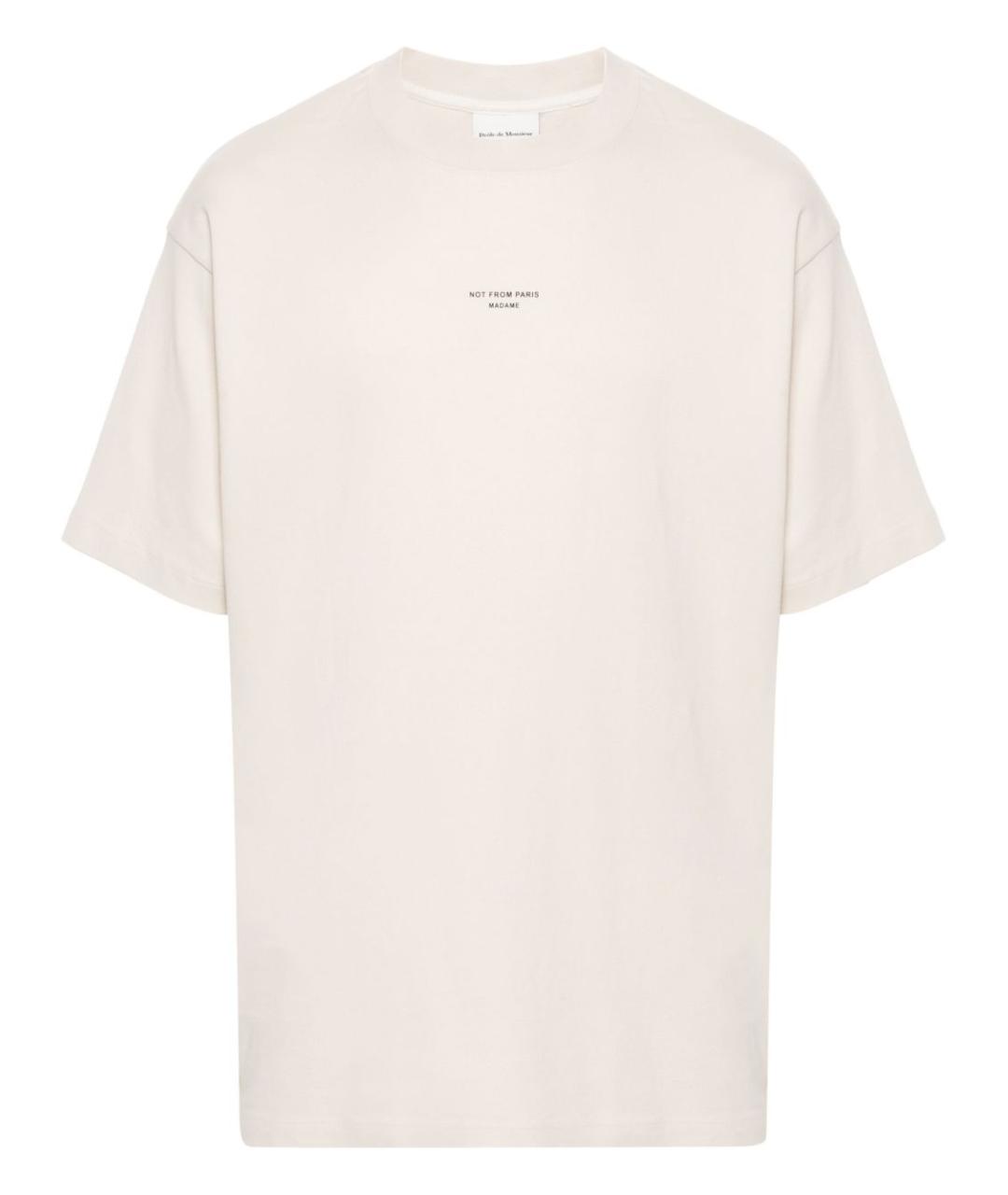 Drole de Monsieur Бежевая хлопковая футболка, фото 1