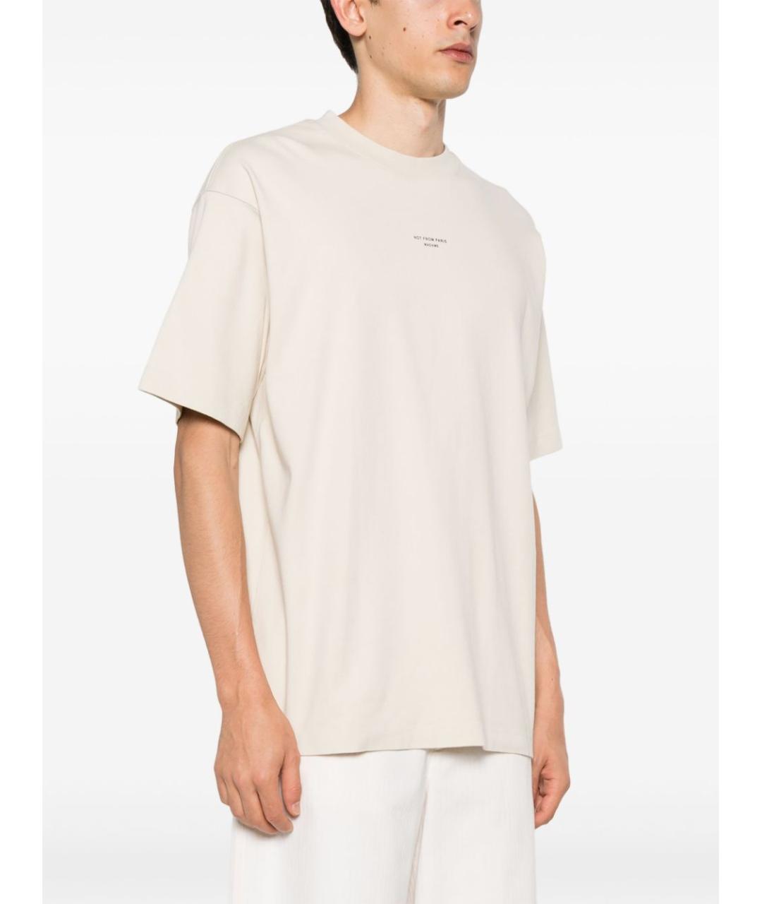 Drole de Monsieur Бежевая хлопковая футболка, фото 3