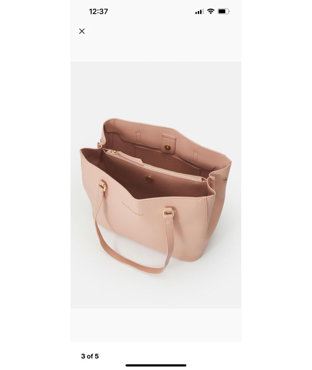 VALENTINO Розовая сумка тоут из искусственной кожи, фото 6