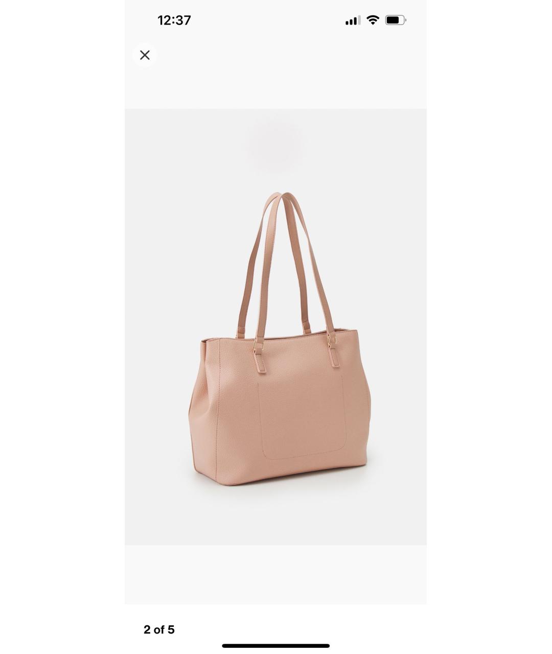 VALENTINO Розовая сумка тоут из искусственной кожи, фото 8