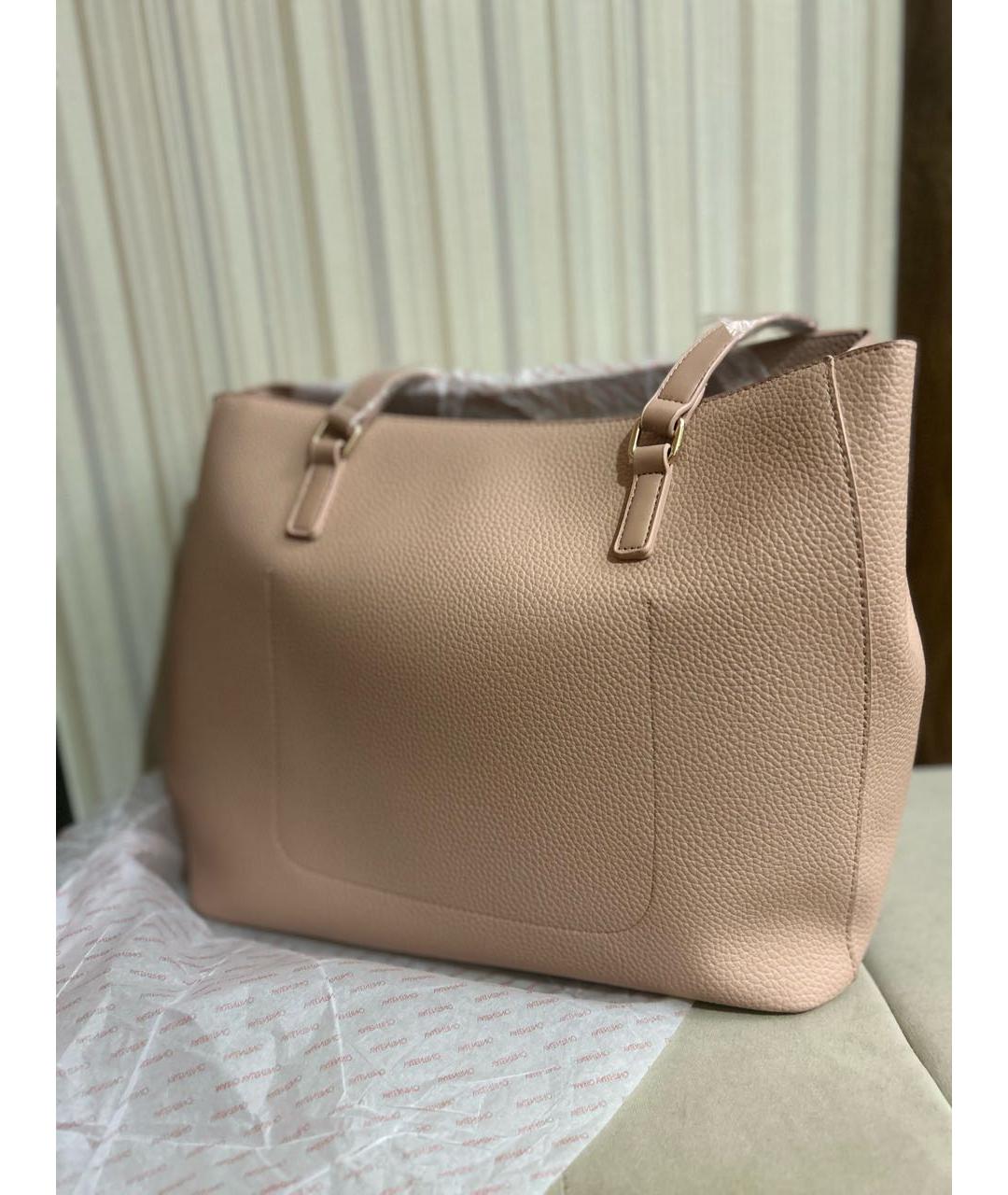 VALENTINO Розовая сумка тоут из искусственной кожи, фото 3