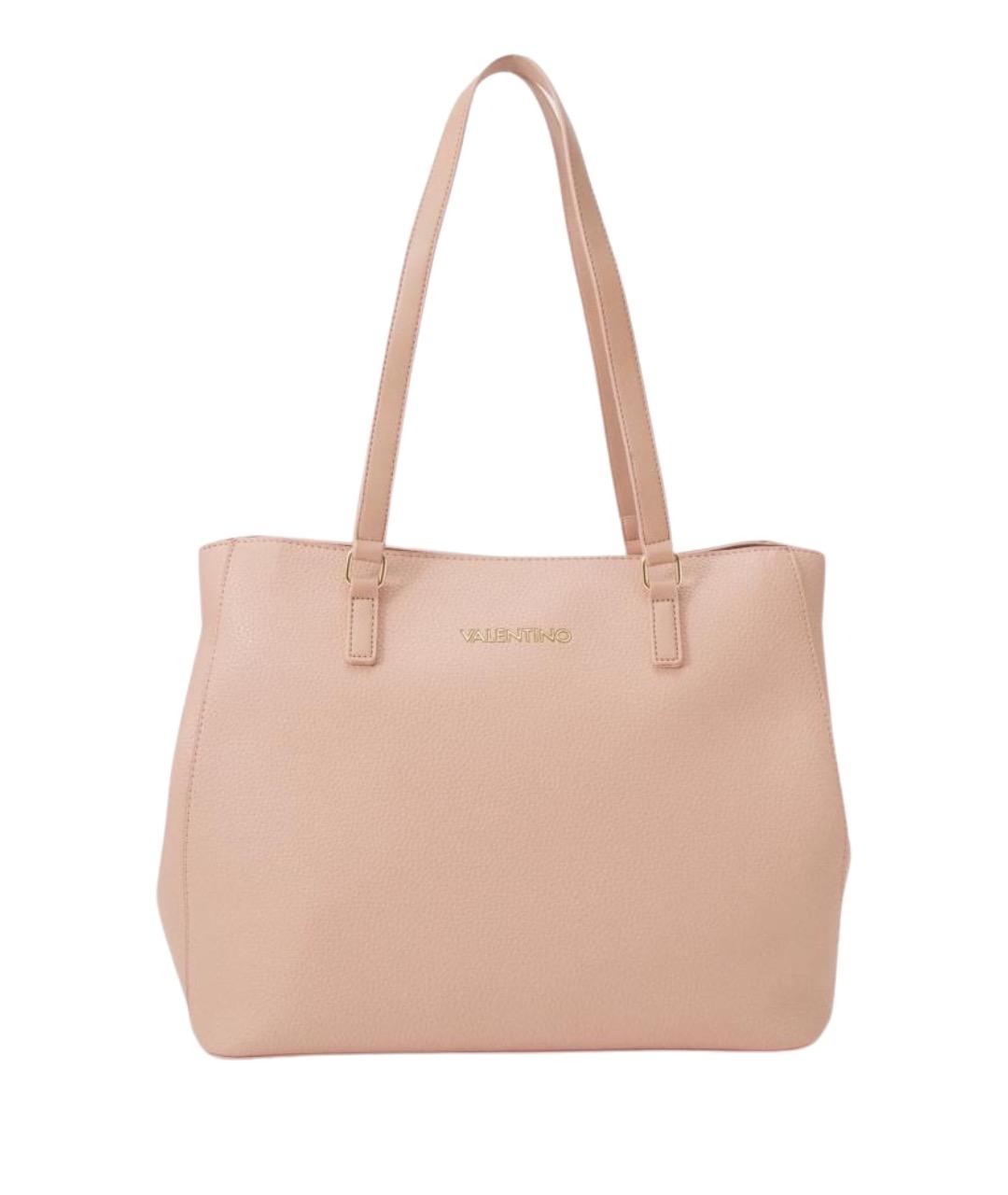 VALENTINO Розовая сумка тоут из искусственной кожи, фото 1