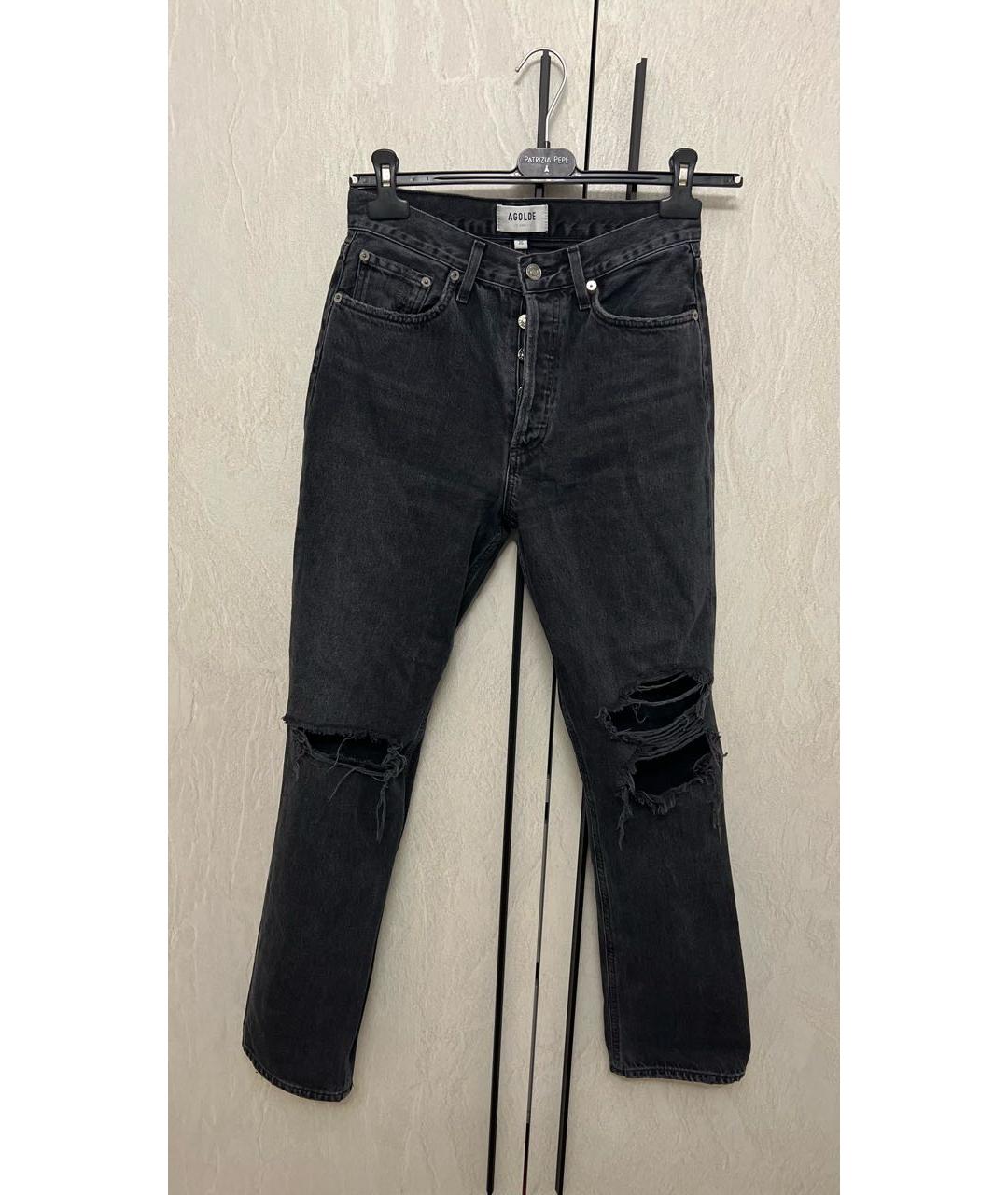 AGOLDE Черные хлопковые прямые джинсы, фото 5