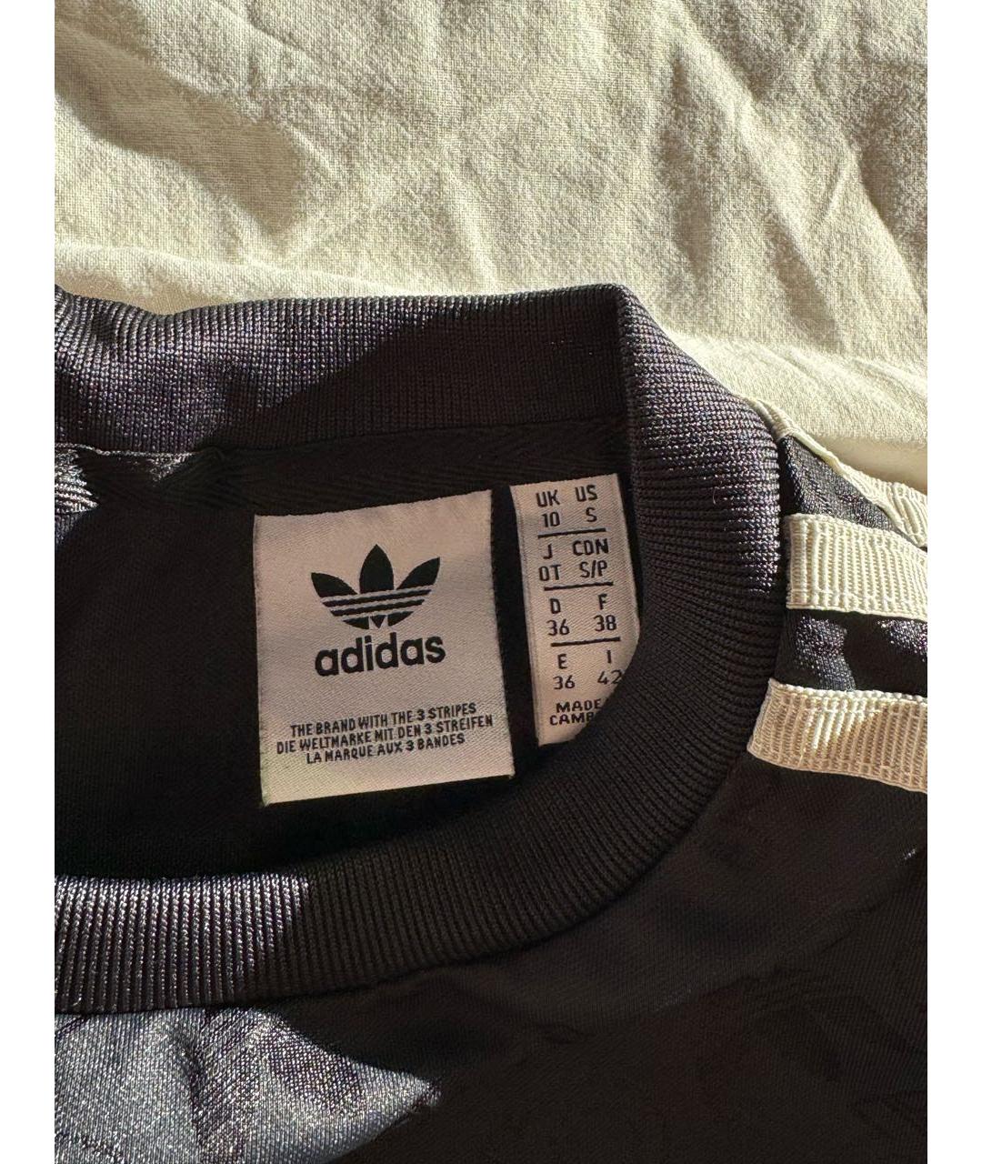 ADIDAS Черная полиэстеровая футболка, фото 4