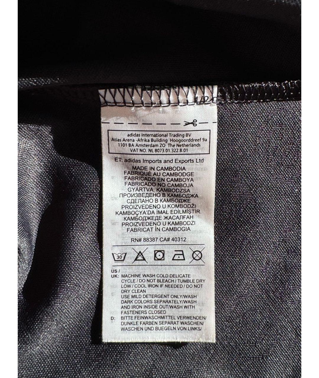 ADIDAS Черная полиэстеровая футболка, фото 7