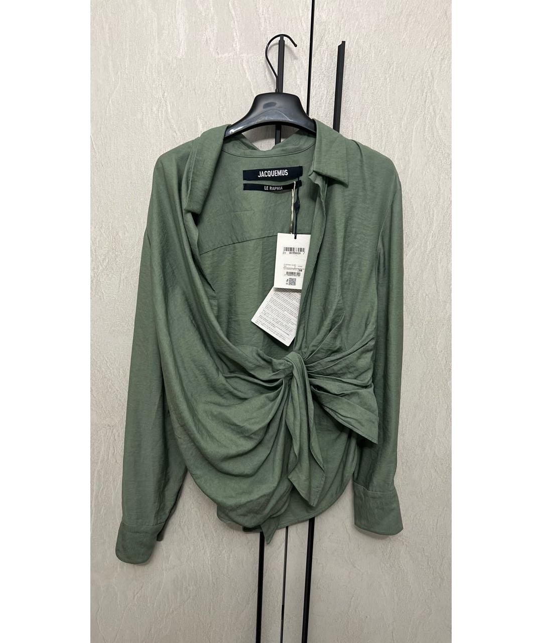 JACQUEMUS Зеленая вискозная рубашка, фото 6