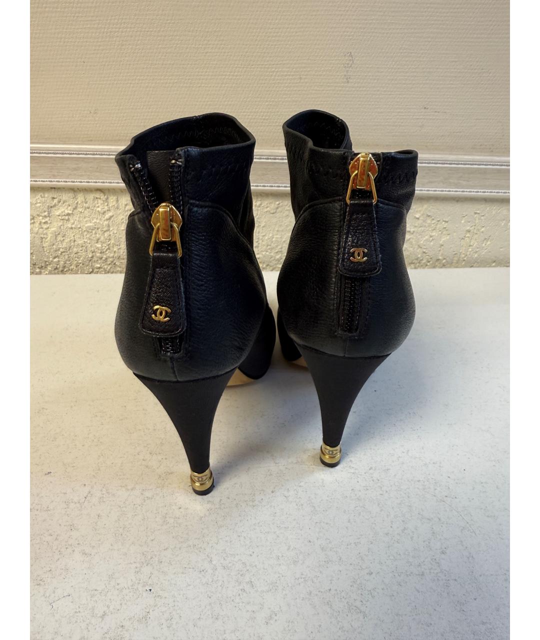 CHANEL Черные кожаные ботильоны, фото 6