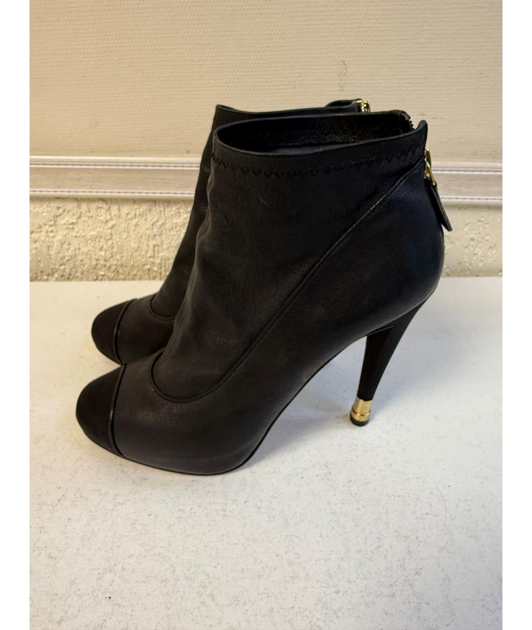 CHANEL Черные кожаные ботильоны, фото 5