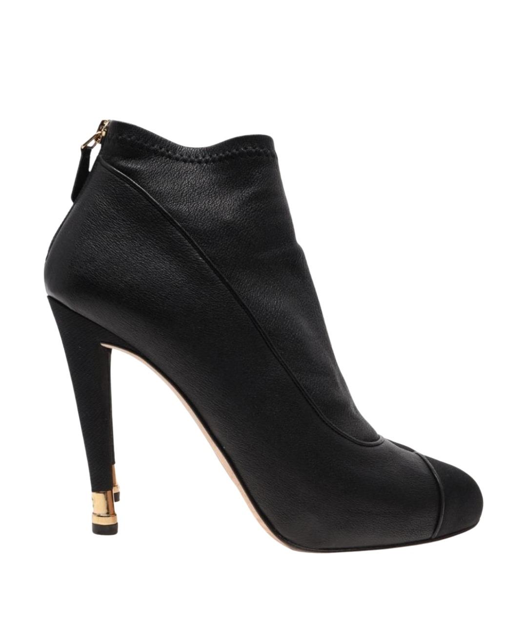 CHANEL Черные кожаные ботильоны, фото 1