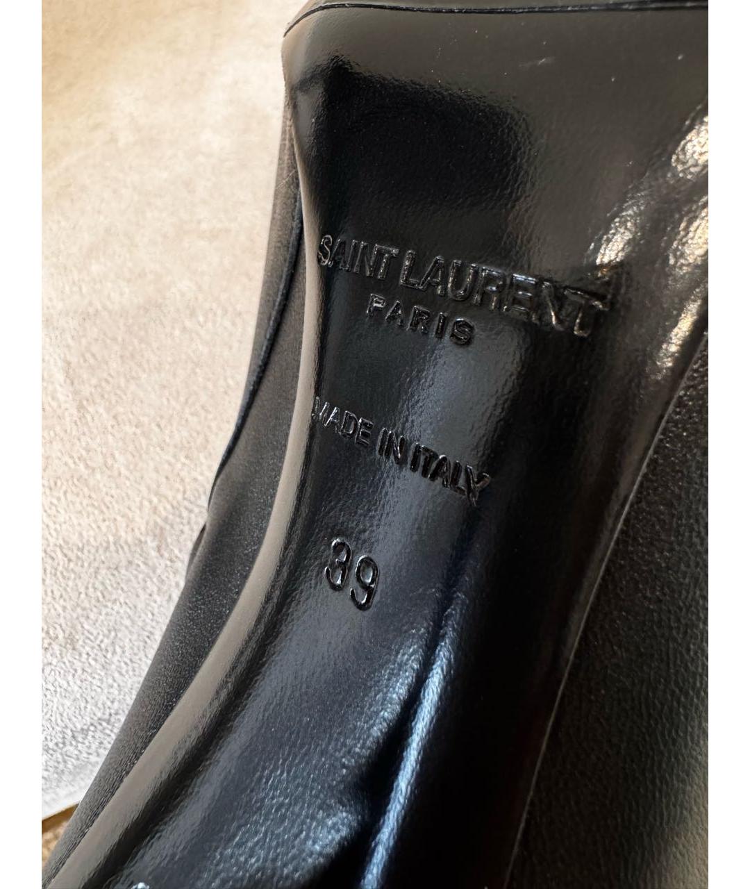 SAINT LAURENT Черные кожаные ботильоны, фото 8