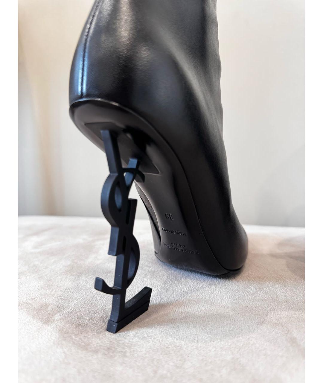 SAINT LAURENT Черные кожаные ботильоны, фото 7