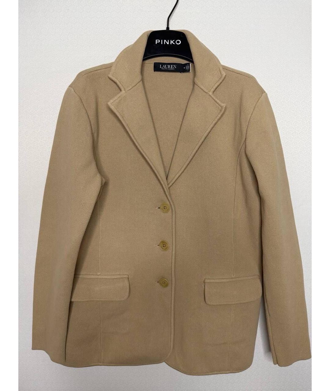 RALPH LAUREN Бежевый хлопковый жакет/пиджак, фото 9