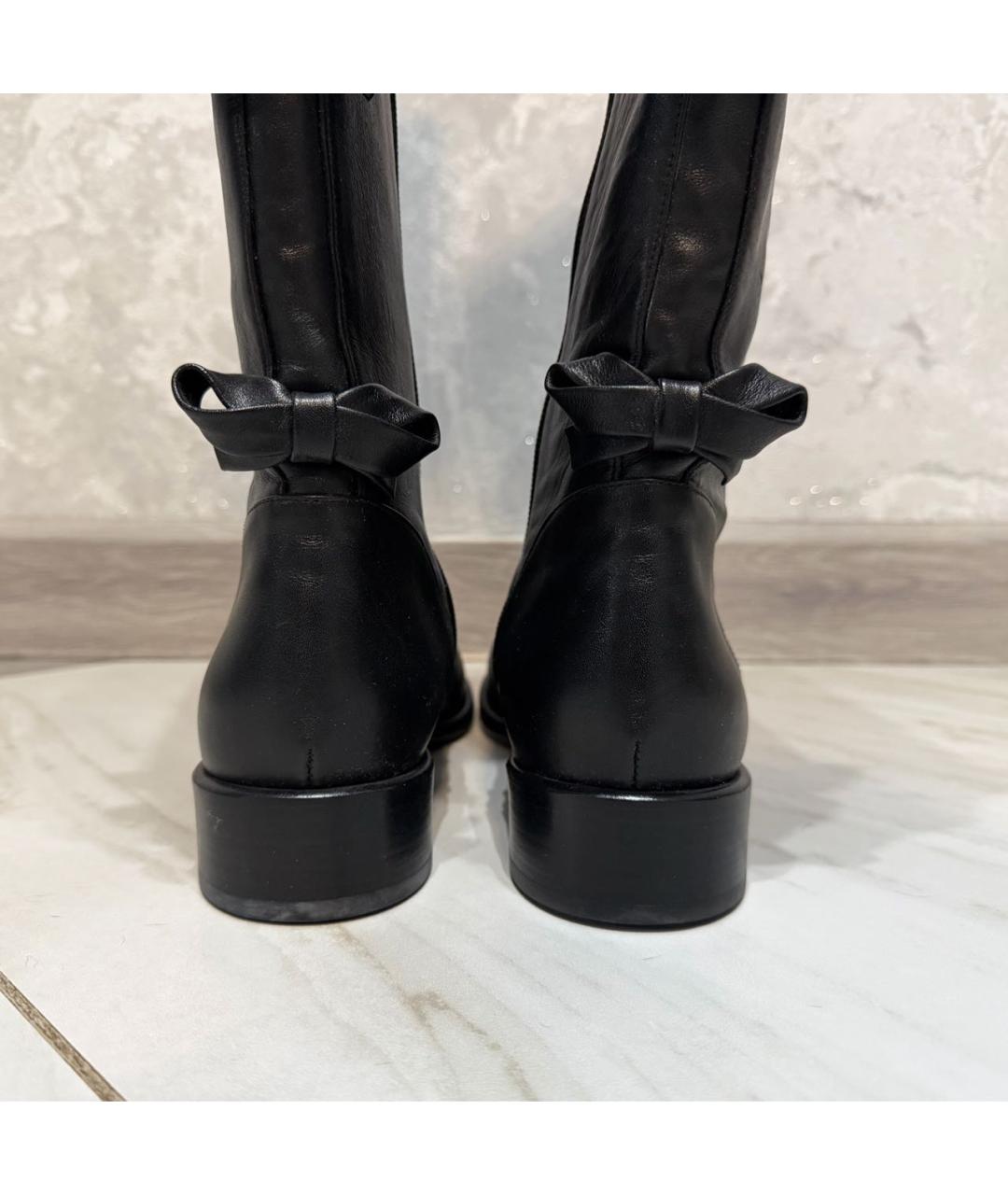 VALENTINO Черные кожаные ботфорты, фото 4