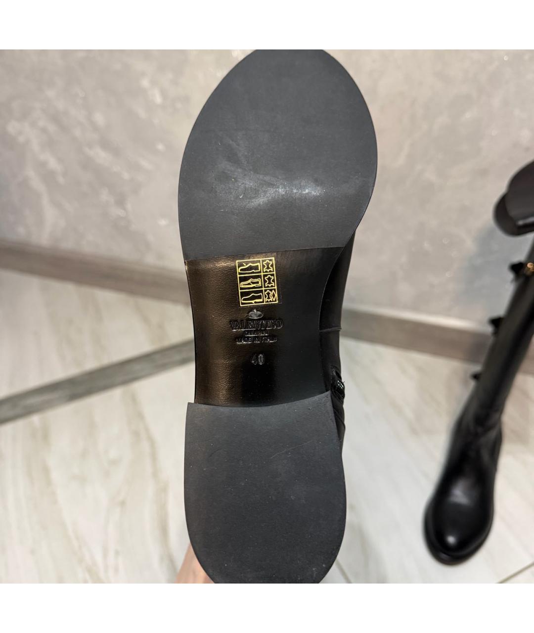 VALENTINO Черные кожаные ботфорты, фото 8