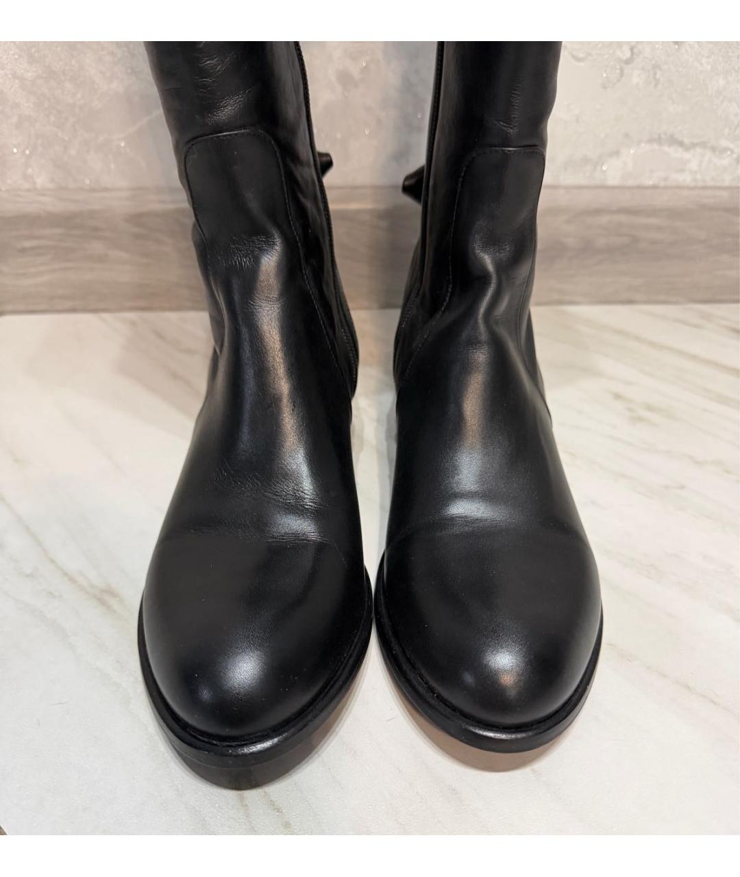 VALENTINO Черные кожаные ботфорты, фото 3