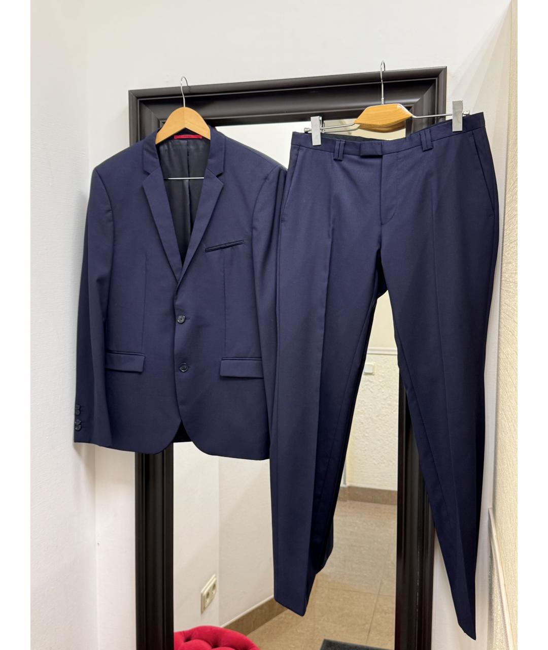 HUGO BOSS Темно-синий классический костюм, фото 10