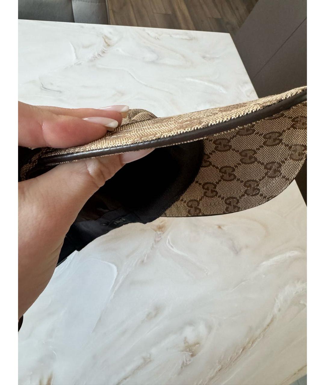 GUCCI Бежевая хлопковая кепка, фото 5