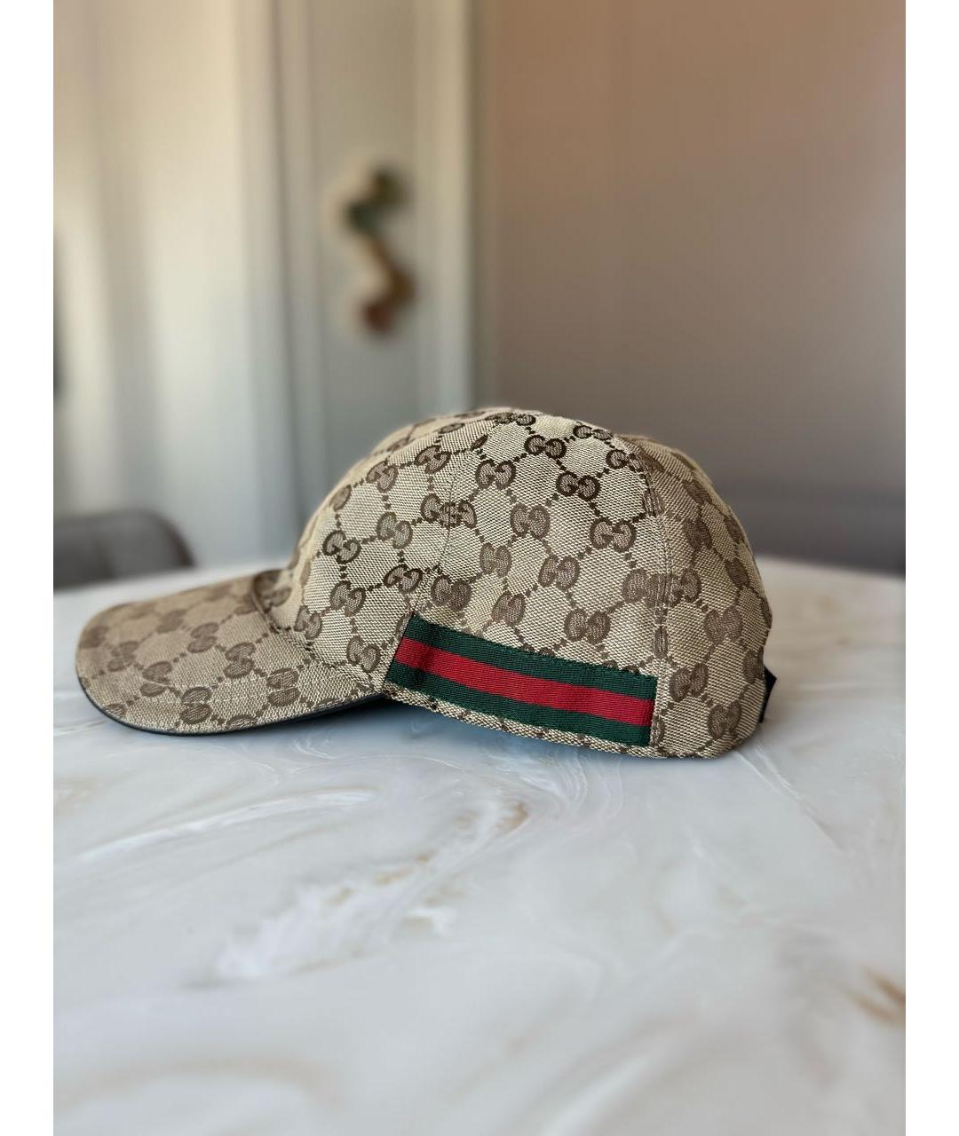 GUCCI Бежевая хлопковая кепка, фото 3