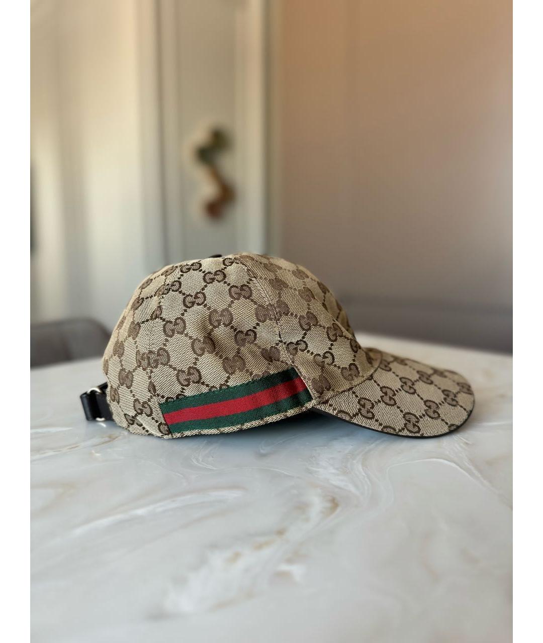 GUCCI Бежевая хлопковая кепка, фото 2