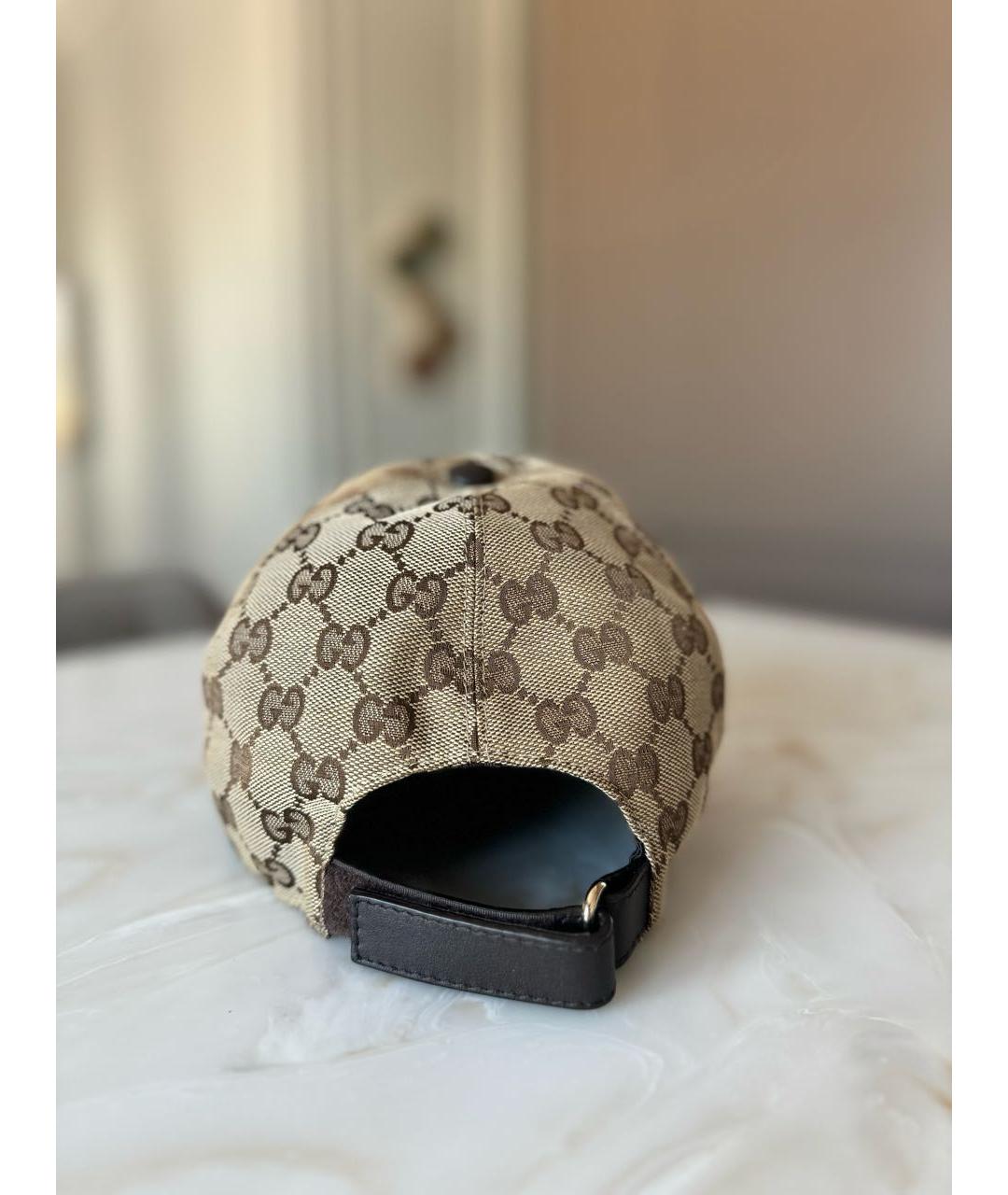 GUCCI Бежевая хлопковая кепка, фото 4